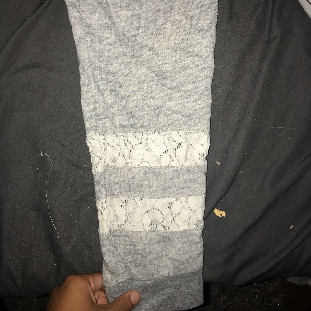 fitted sweatpants with lace